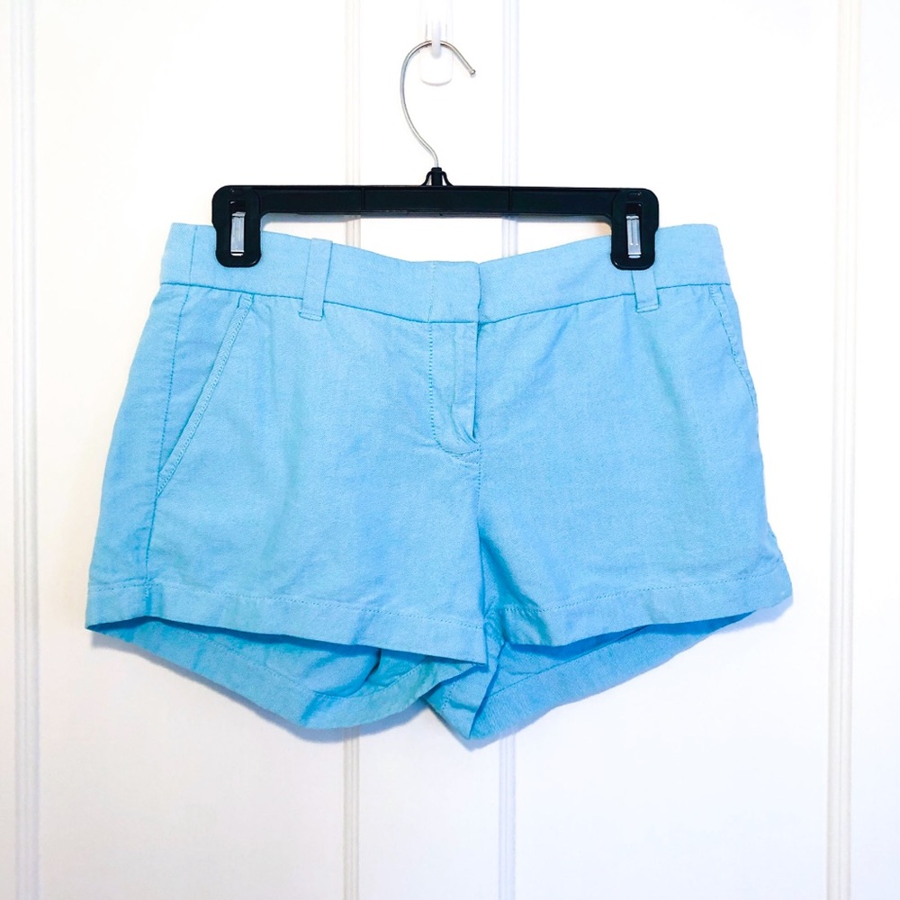 J Crew Teal/ Blue Chino Shorts 3” Inseam Size 6